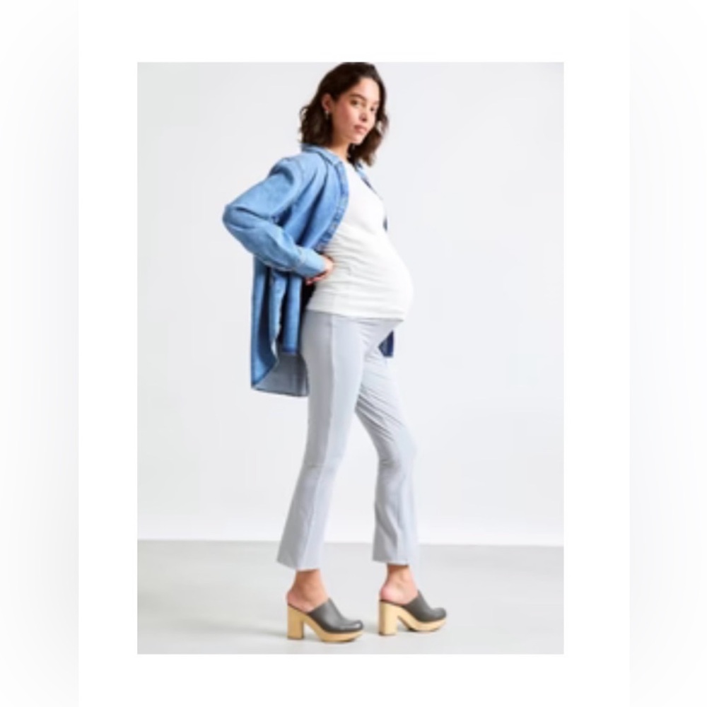 Hatch - Bodyflex Crop Flair Houndstooth Maternity Before During & After Pants